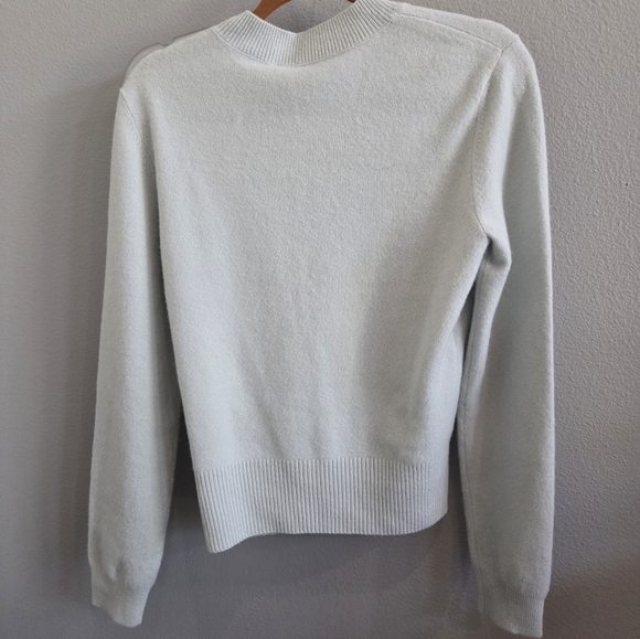 NWT Tory Burch Rose Sweater Iced Blue - Picture 6 of 7